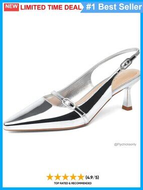 Kitten Heels Closed Toe Slingback Pumps Faux Leather